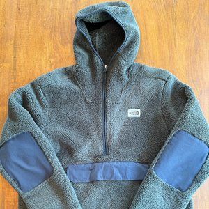 Men's The North Face Campshire Fleece Hoodie/Anorak - Forest Green and Charcoal